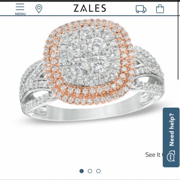 Zales Jewelry - 1 CT. T.W. Diamond Cluster Frame Ring in 10K
Two-Tone Gold